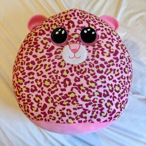 Ty Squish A Boos 14” LAINEY The Pink Leopard Plush Stuffed Animal